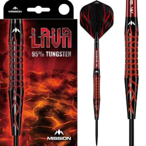 Mission Lava Black & Red Electro Plated Steeldart