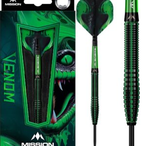 Mission Venon Black & Green Electro Plated Steeldart